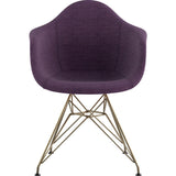 NyeKoncept Mid Century Eiffel Arm Chair | Plum Purple/Brass 332005EM2