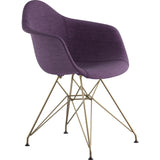 NyeKoncept Mid Century Eiffel Arm Chair | Plum Purple/Brass 332005EM2