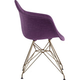 NyeKoncept Mid Century Eiffel Arm Chair | Plum Purple/Brass 332005EM2