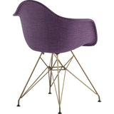 NyeKoncept Mid Century Eiffel Arm Chair | Plum Purple/Brass 332005EM2