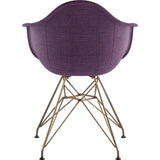 NyeKoncept Mid Century Eiffel Arm Chair | Plum Purple/Brass 332005EM2