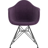 NyeKoncept Mid Century Eiffel Arm Chair | Plum Purple/Gunmetal 332005EM3