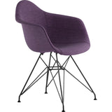 NyeKoncept Mid Century Eiffel Arm Chair | Plum Purple/Gunmetal 332005EM3
