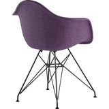 NyeKoncept Mid Century Eiffel Arm Chair | Plum Purple/Gunmetal 332005EM3