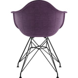 NyeKoncept Mid Century Eiffel Arm Chair | Plum Purple/Gunmetal 332005EM3