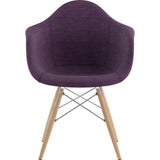 NyeKoncept Mid Century Dowel Arm Chair | Plum Purple/Nickel 332005EW1