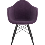 NyeKoncept Mid Century Dowel Arm Chair | Plum Purple/Gunmetal 332005EW3