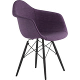 NyeKoncept Mid Century Dowel Arm Chair | Plum Purple/Gunmetal 332005EW3
