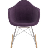NyeKoncept Mid Century Rocker Chair | Plum Purple/Nickel 332005RO1