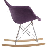 NyeKoncept Mid Century Rocker Chair | Plum Purple/Nickel 332005RO1