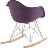NyeKoncept Mid Century Rocker Chair | Plum Purple/Nickel 332005RO1