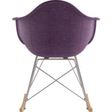 NyeKoncept Mid Century Rocker Chair | Plum Purple/Nickel 332005RO1