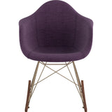 NyeKoncept Mid Century Rocker Chair | Plum Purple/Brass 332005RO2