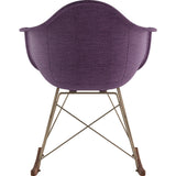 NyeKoncept Mid Century Rocker Chair | Plum Purple/Brass 332005RO2