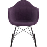 NyeKoncept Mid Century Rocker Chair | Plum Purple/Gunmetal 332005RO3