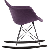 NyeKoncept Mid Century Rocker Chair | Plum Purple/Gunmetal 332005RO3