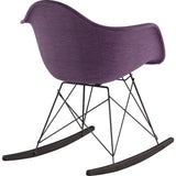 NyeKoncept Mid Century Rocker Chair | Plum Purple/Gunmetal 332005RO3