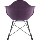 NyeKoncept Mid Century Rocker Chair | Plum Purple/Gunmetal 332005RO3