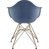 NyeKoncept Mid Century Eiffel Arm Chair | Dodger Blue/Brass 332006EM2