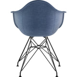 NyeKoncept Mid Century Eiffel Arm Chair | Dodger Blue/Gunmetal 332006EM3