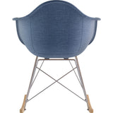 NyeKoncept Mid Century Rocker Chair | Dodger Blue/Nickel 332006RO1