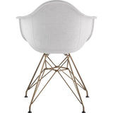NyeKoncept Mid Century Eiffel Arm Chair | Glacier White/Brass 332007EM2