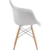 NyeKoncept Mid Century Dowel Arm Chair | Glacier White/Nickel 332007EW1