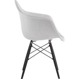 NyeKoncept Mid Century Dowel Arm Chair | Glacier White/Gunmetal 332007EW3