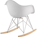 NyeKoncept Mid Century Rocker Chair | Glacier White/Nickel 332007RO1