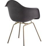 NyeKoncept Mid Century Classroom Arm Chair | Charcoal Gray/Brass 332008CL2