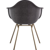 NyeKoncept Mid Century Classroom Arm Chair | Charcoal Gray/Brass 332008CL2