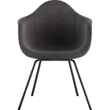 NyeKoncept Mid Century Classroom Arm Chair | Charcoal Gray/Gunmetal 332008CL3