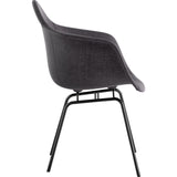 NyeKoncept Mid Century Classroom Arm Chair | Charcoal Gray/Gunmetal 332008CL3