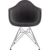 NyeKoncept Mid Century Eiffel Arm Chair | Charcoal Gray/Nickel 332008EM1