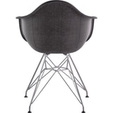 NyeKoncept Mid Century Eiffel Arm Chair | Charcoal Gray/Nickel 332008EM1