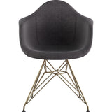 NyeKoncept Mid Century Eiffel Arm Chair | Charcoal Gray/Brass 332008EM2