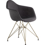 NyeKoncept Mid Century Eiffel Arm Chair | Charcoal Gray/Brass 332008EM2