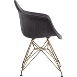 NyeKoncept Mid Century Eiffel Arm Chair | Charcoal Gray/Brass 332008EM2