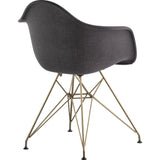 NyeKoncept Mid Century Eiffel Arm Chair | Charcoal Gray/Brass 332008EM2