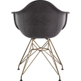 NyeKoncept Mid Century Eiffel Arm Chair | Charcoal Gray/Brass 332008EM2