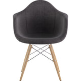 NyeKoncept Mid Century Dowel Arm Chair | Charcoal Gray/Nickel 332008EW1