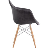 NyeKoncept Mid Century Dowel Arm Chair | Charcoal Gray/Nickel 332008EW1