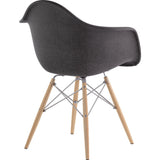 NyeKoncept Mid Century Dowel Arm Chair | Charcoal Gray/Nickel 332008EW1