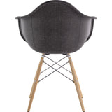 NyeKoncept Mid Century Dowel Arm Chair | Charcoal Gray/Nickel 332008EW1