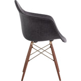 NyeKoncept Mid Century Dowel Arm Chair | Charcoal Gray/Brass 332008EW2