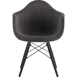 NyeKoncept Mid Century Dowel Arm Chair | Charcoal Gray/Gunmetal 332008EW3