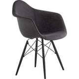 NyeKoncept Mid Century Dowel Arm Chair | Charcoal Gray/Gunmetal 332008EW3
