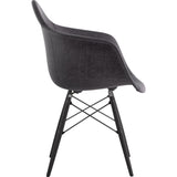 NyeKoncept Mid Century Dowel Arm Chair | Charcoal Gray/Gunmetal 332008EW3