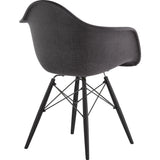 NyeKoncept Mid Century Dowel Arm Chair | Charcoal Gray/Gunmetal 332008EW3