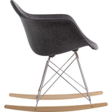 NyeKoncept Mid Century Rocker Chair | Charcoal Gray/Nickel 332008RO1